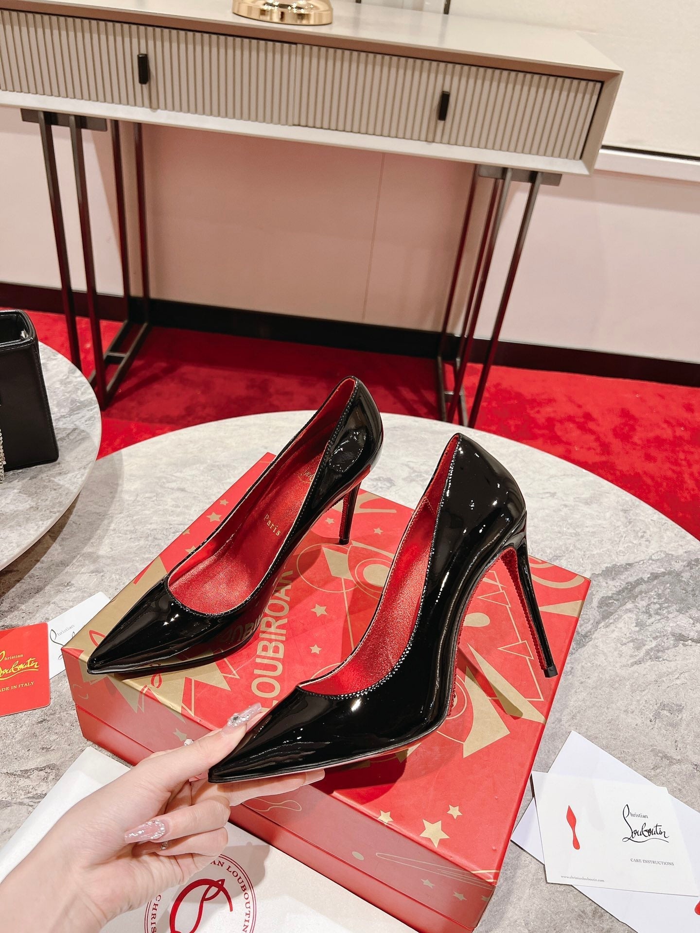 Christia** Loubout** diamond-soled high heels